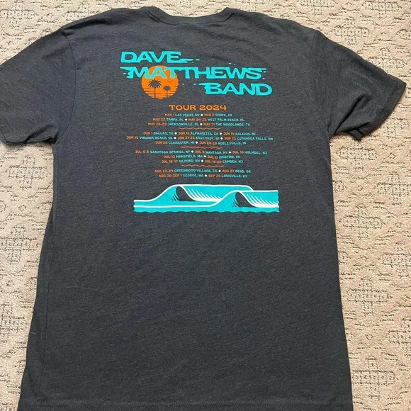 🎸 '24 Dave Matthews Band DMB Liquid Blue Ocean Soft 2 Side Tour UNWORN Soft Tee - Picture 3 of 13